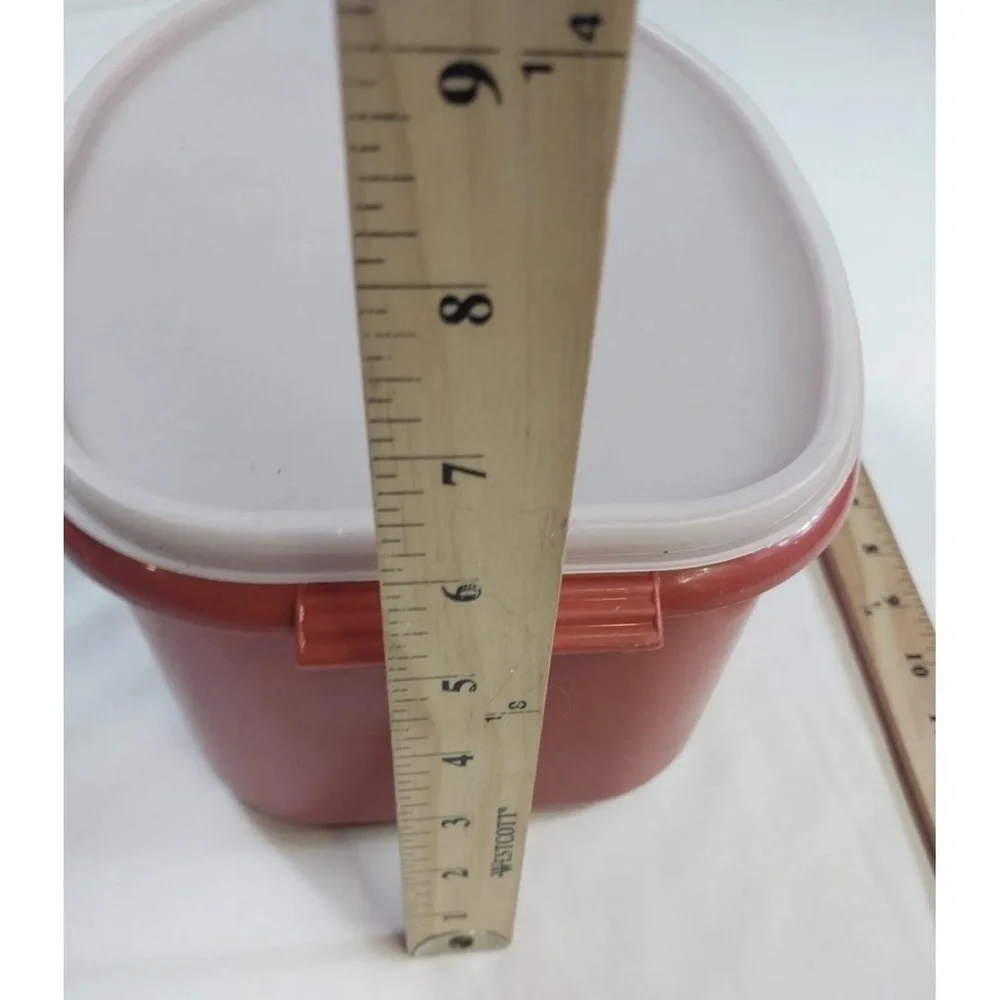 Tupperware Ham/Beef/Turkey Vintage Flavor Saver Orange Storage Bowl Air Tight
